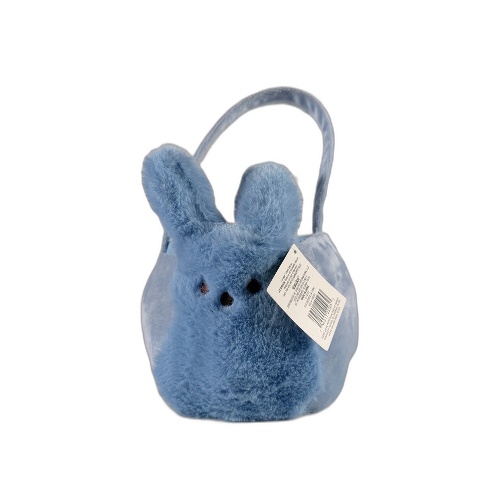 Peeps‎ Blue Bunny Plush Easter Basket Fuzzy Soft Treat Bucket New With Tags